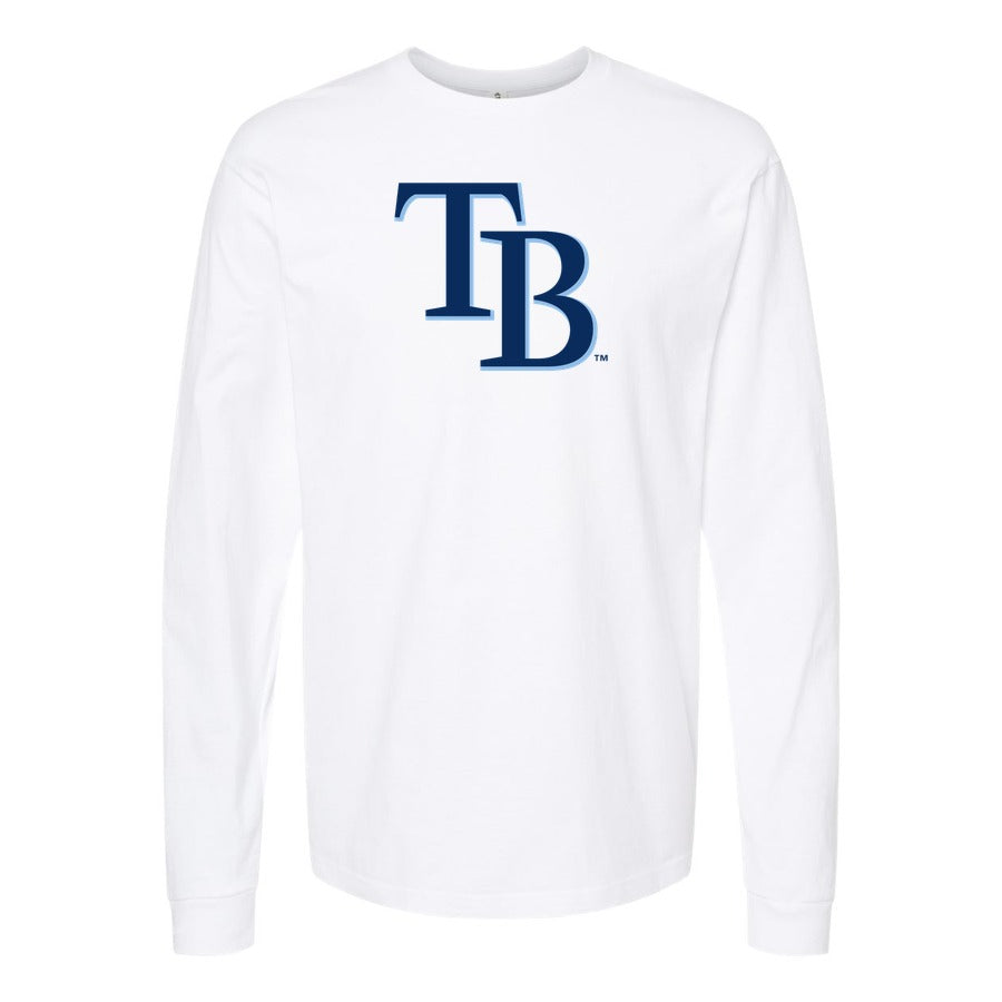 Men's Tampa Bay Rays Long sleeves Cotton Blend T-Shirt - White