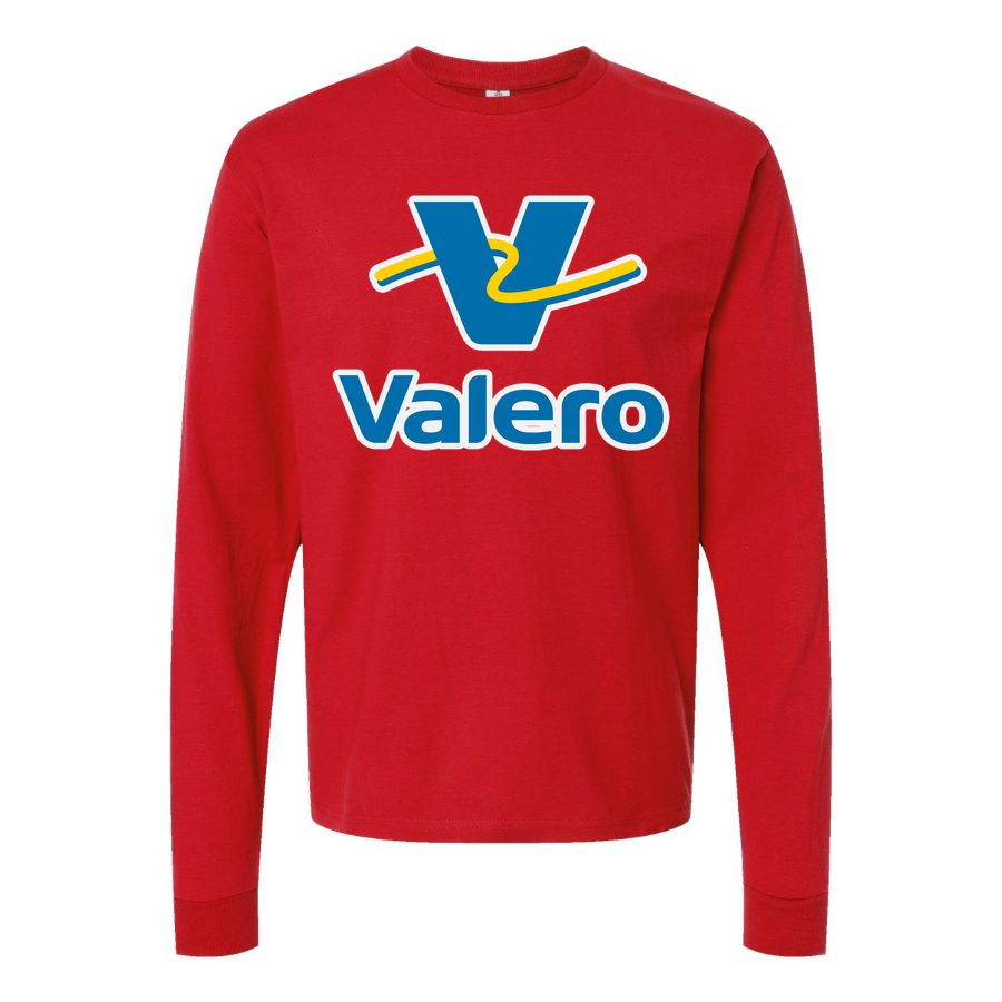 Men's Valero Gas Station Logo Long sleeves Cotton Blend T-Shirt - Red
