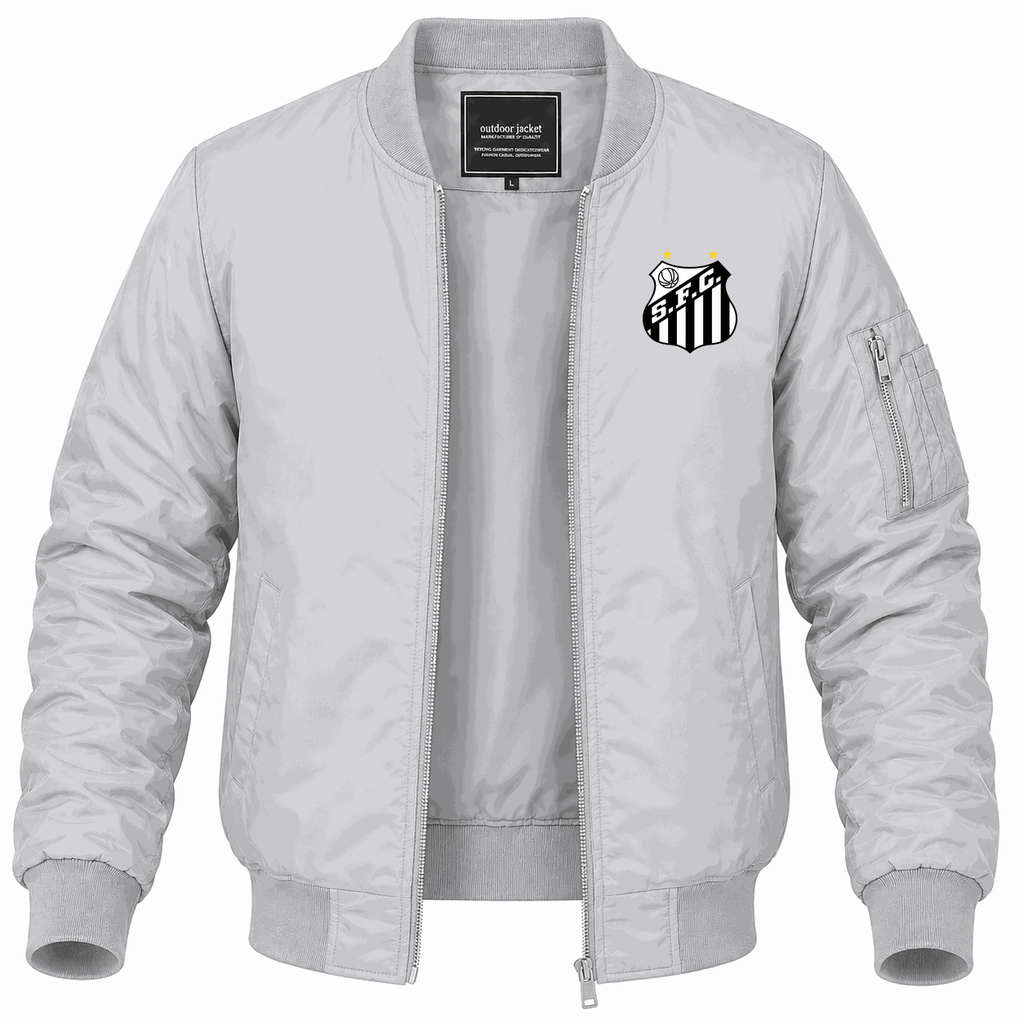 Men's Santos FC Lightweight Bomber Jacket - Gray
