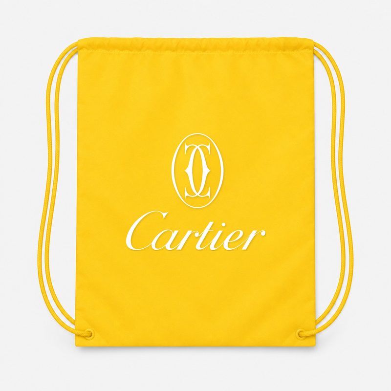 Cartier White Drawstring Bag - Yellow