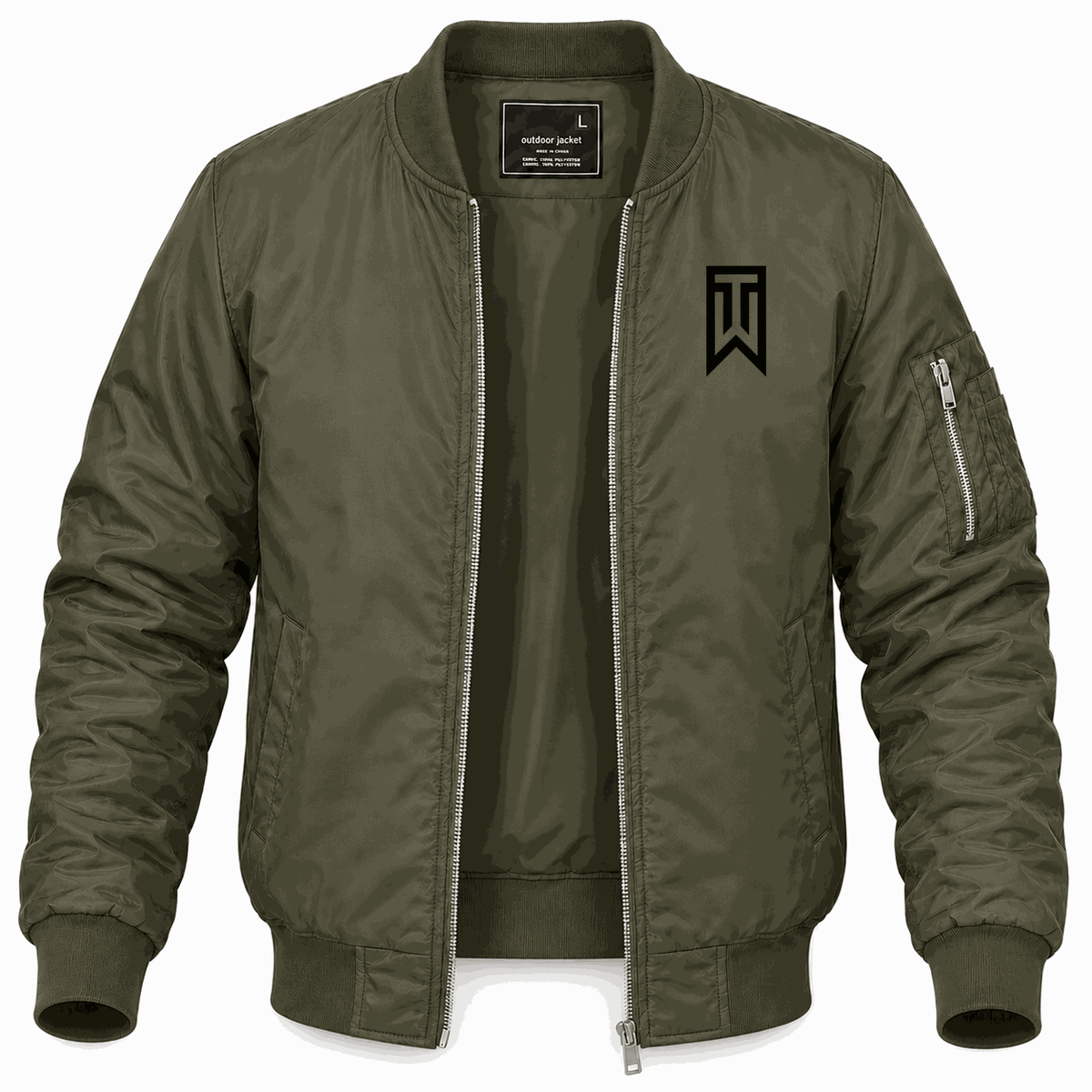 Men's Tiger Woods Lightweight Bomber Jacket - Army Green