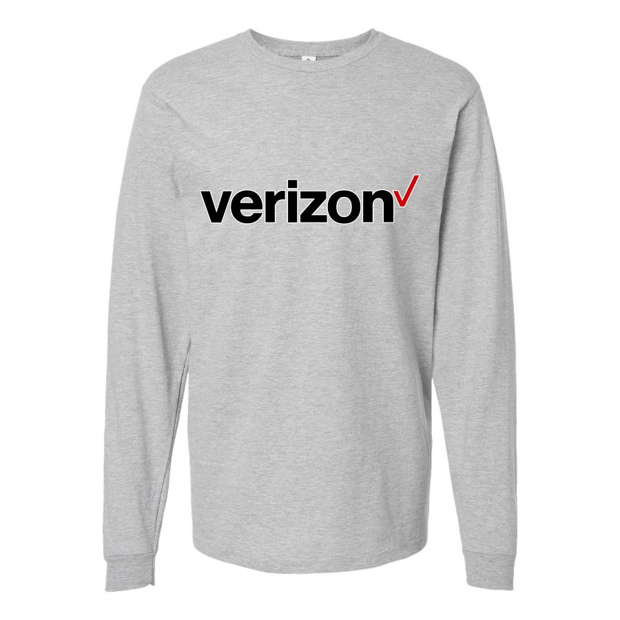 Men's verizon-logo-png Long sleeves Cotton Blend T-Shirt - Gray