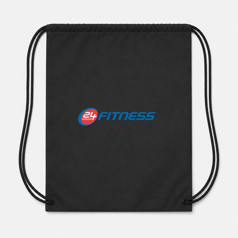 24 Hour Fitness Drawstring Bag - Black
