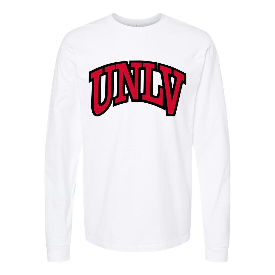 Men's UNLV Rebels Logo Long sleeves Cotton Blend T-Shirt - White