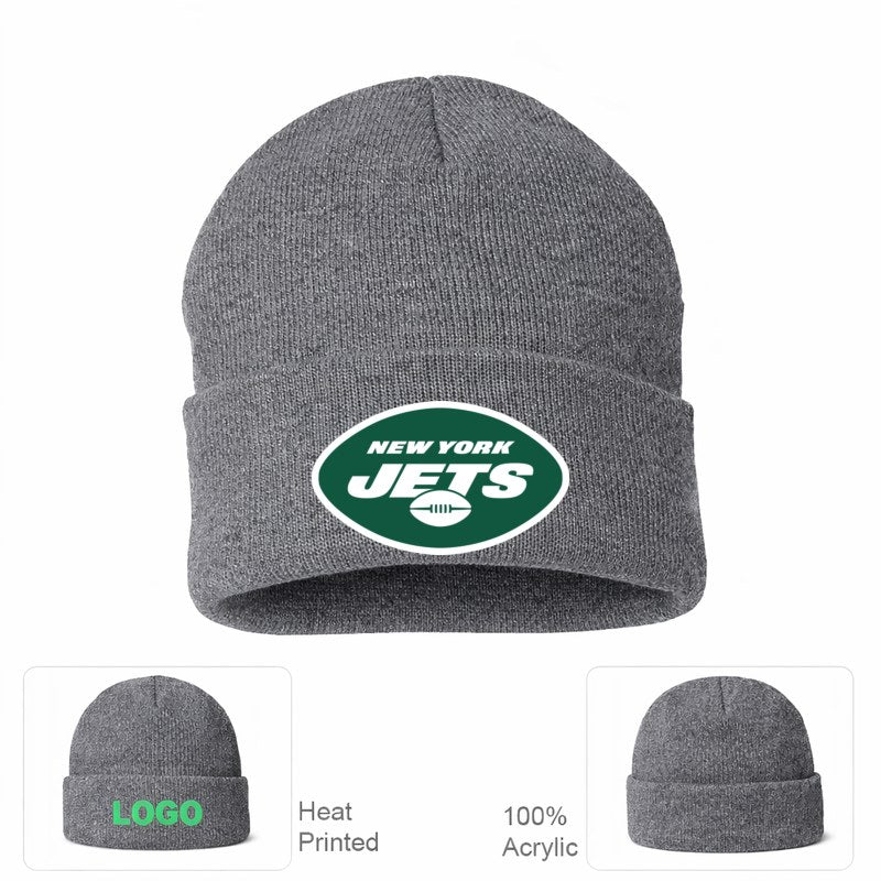 New York Jets Grey Beanie Hat