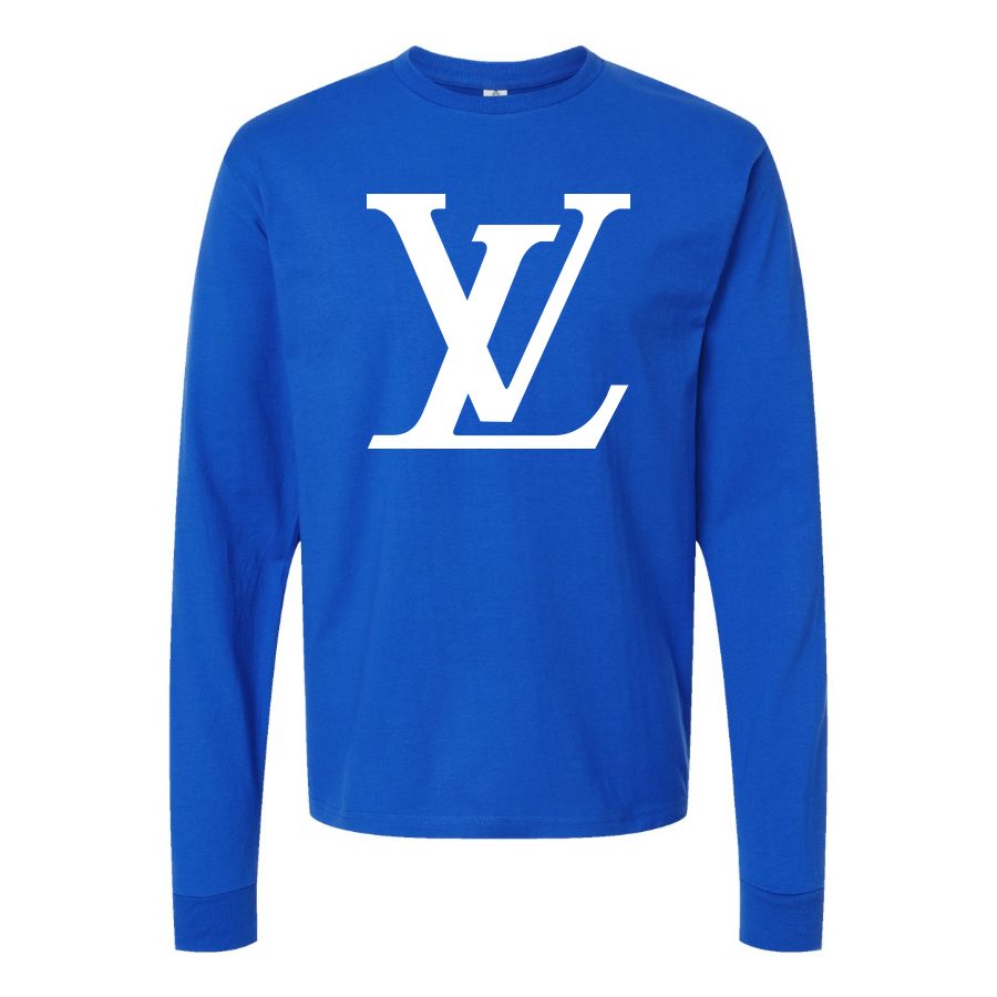 Men's Louis Vuitton white Long sleeves Cotton Blend T-Shirt - Blue
