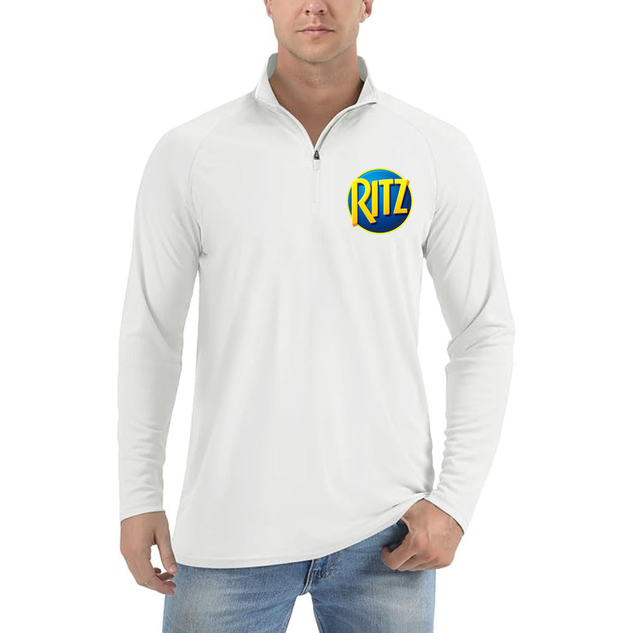 Ritz Mondelez Logo food quarter-zip athletic shirt in White