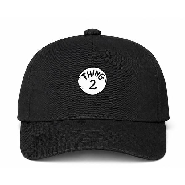 Dr. Seuss Thing 2 Logo Black Dad Baseball Cap Hat