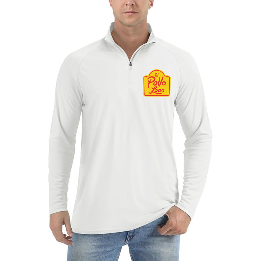 Logo El Pollo Loco quarter-zip athletic shirt in White