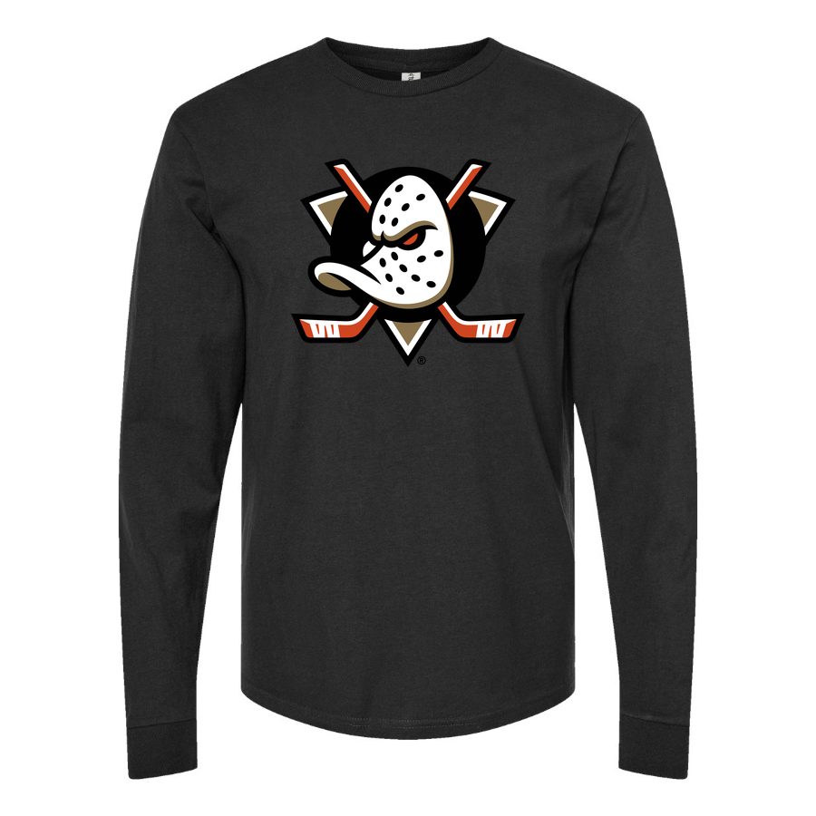 Men's Anaheim Ducks Long sleeves Cotton Blend T-Shirt - Black