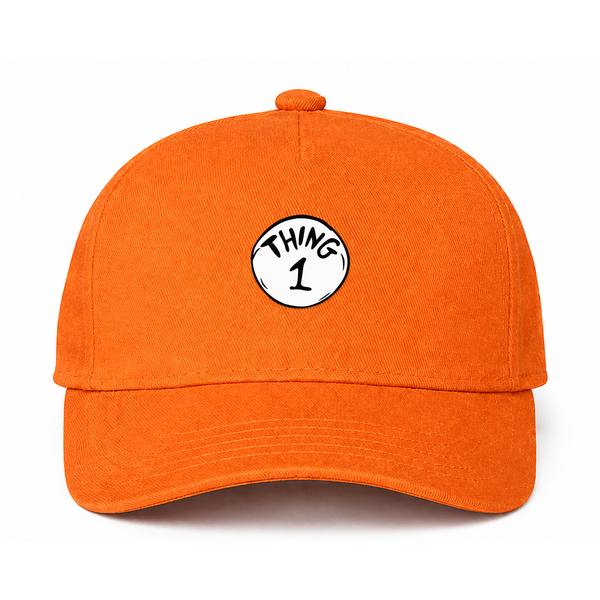 Dr. Seuss Thing 1 Logo Orange Dad Baseball Cap Hat