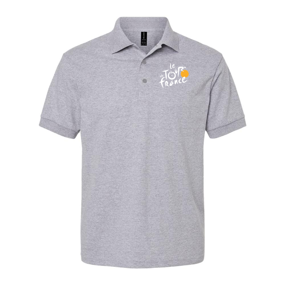 Men's Tour de France White Logo Dry Blend Polo - Gray