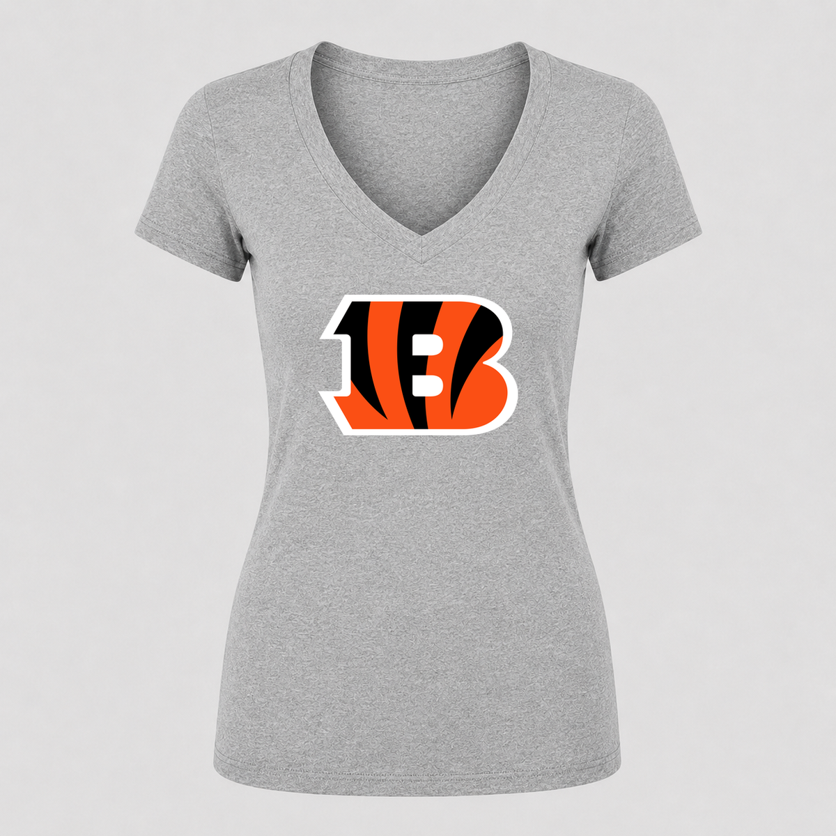 Women's Cincinnati Bengals V Neck T-Shirt in gray