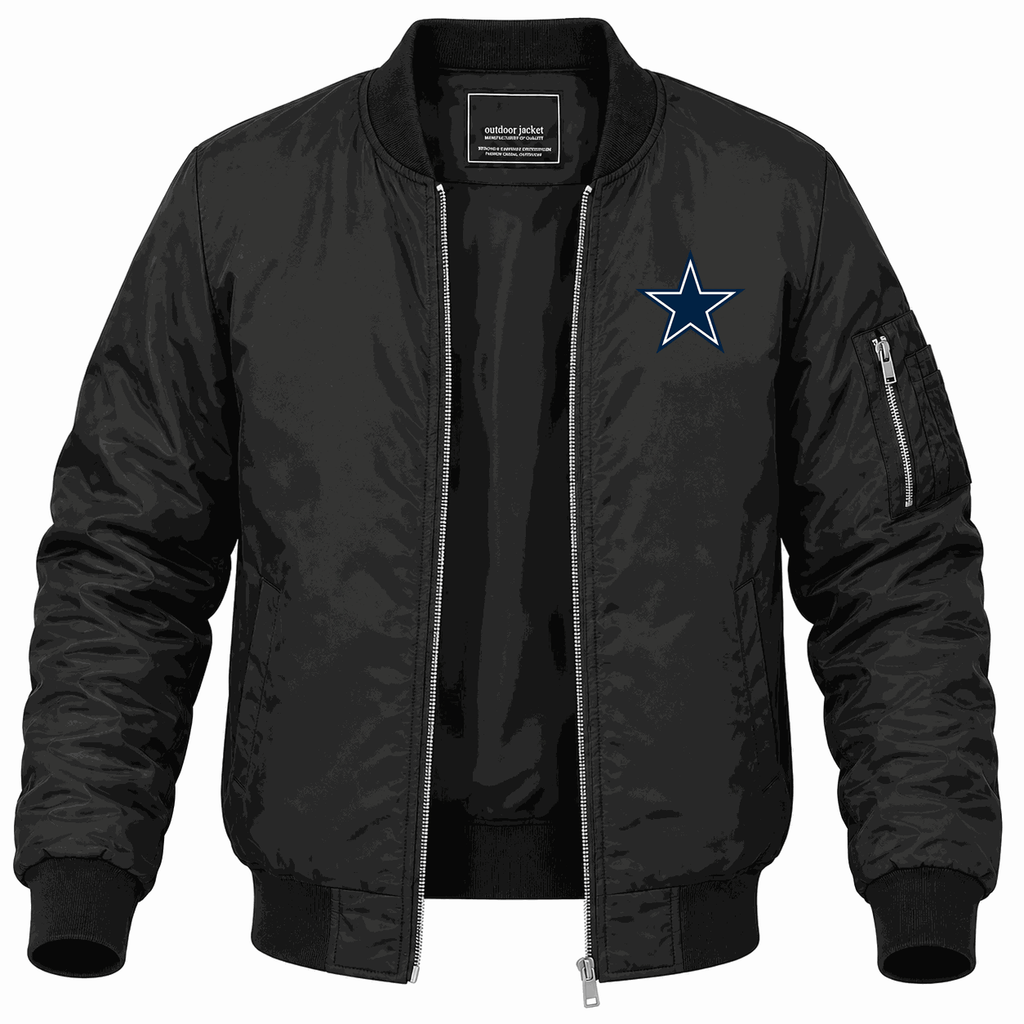 Men's Dallas Cowboys Lightweight Bomber Jacket - Black
