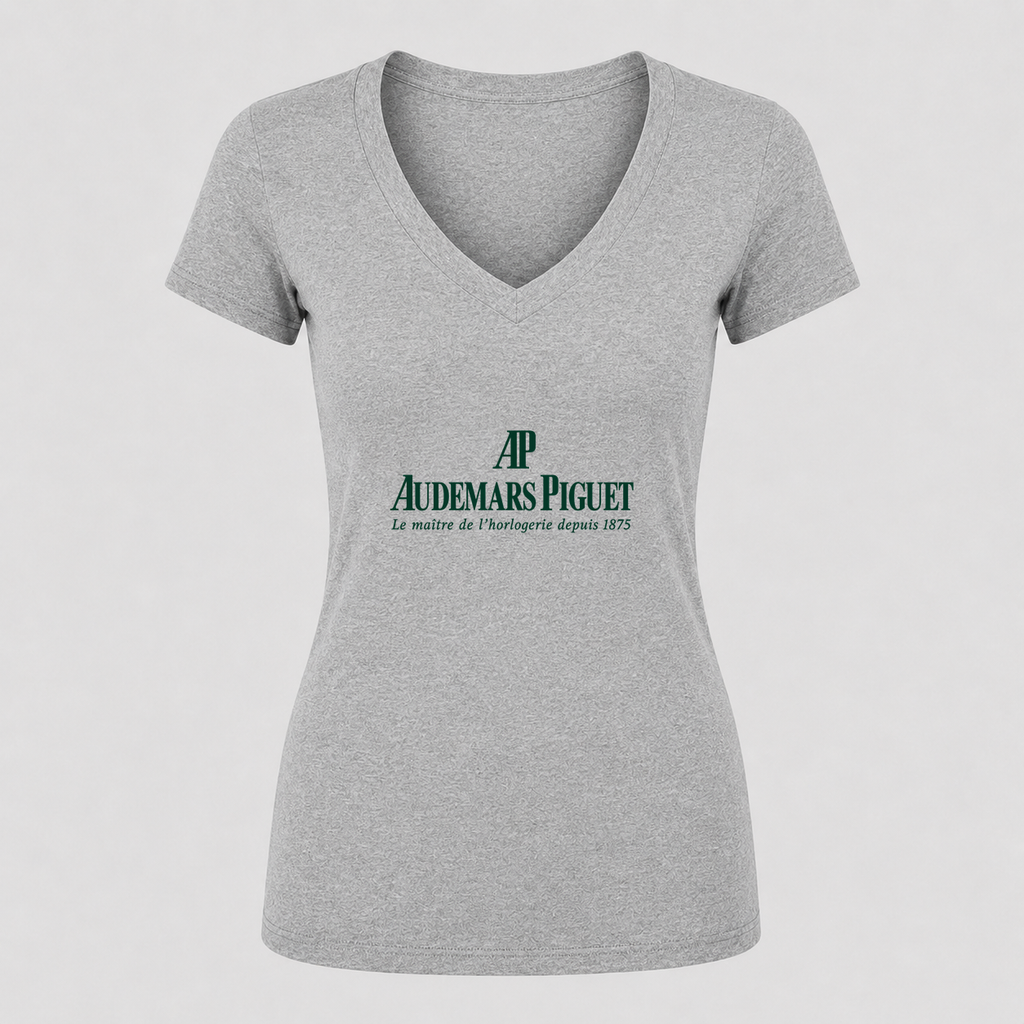 Women's Audemars Piguet V Neck T-Shirt in gray