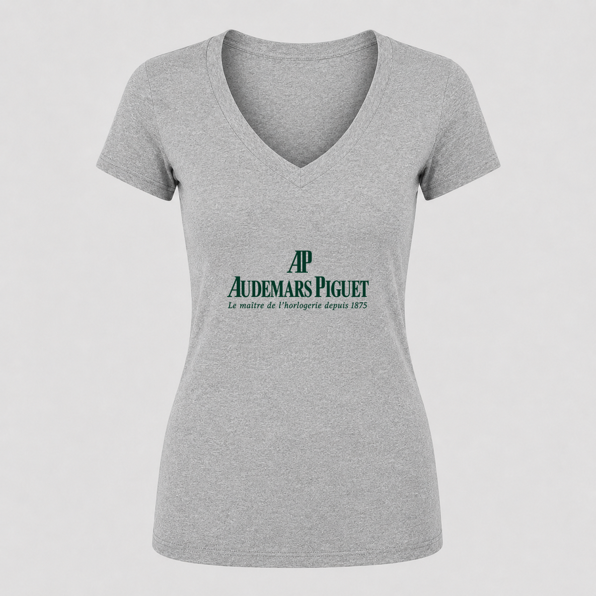 Women's Audemars Piguet V Neck T-Shirt in gray