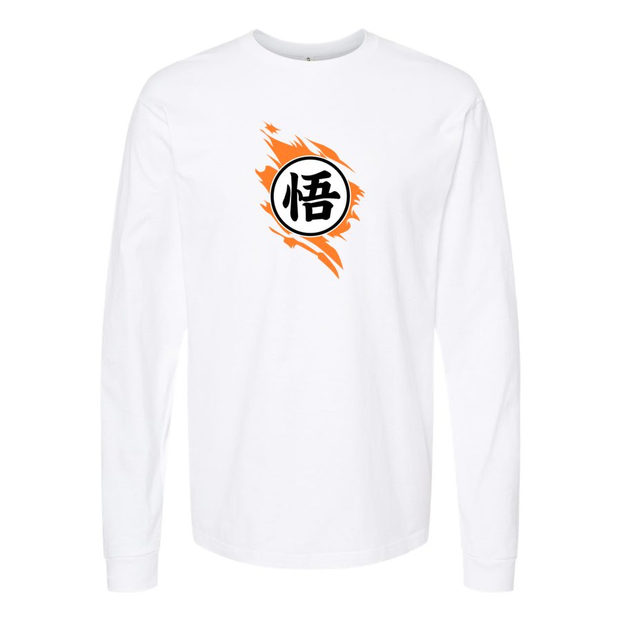 Men's Dragon Ball Z Logo Long sleeves Cotton Blend T-Shirt - White