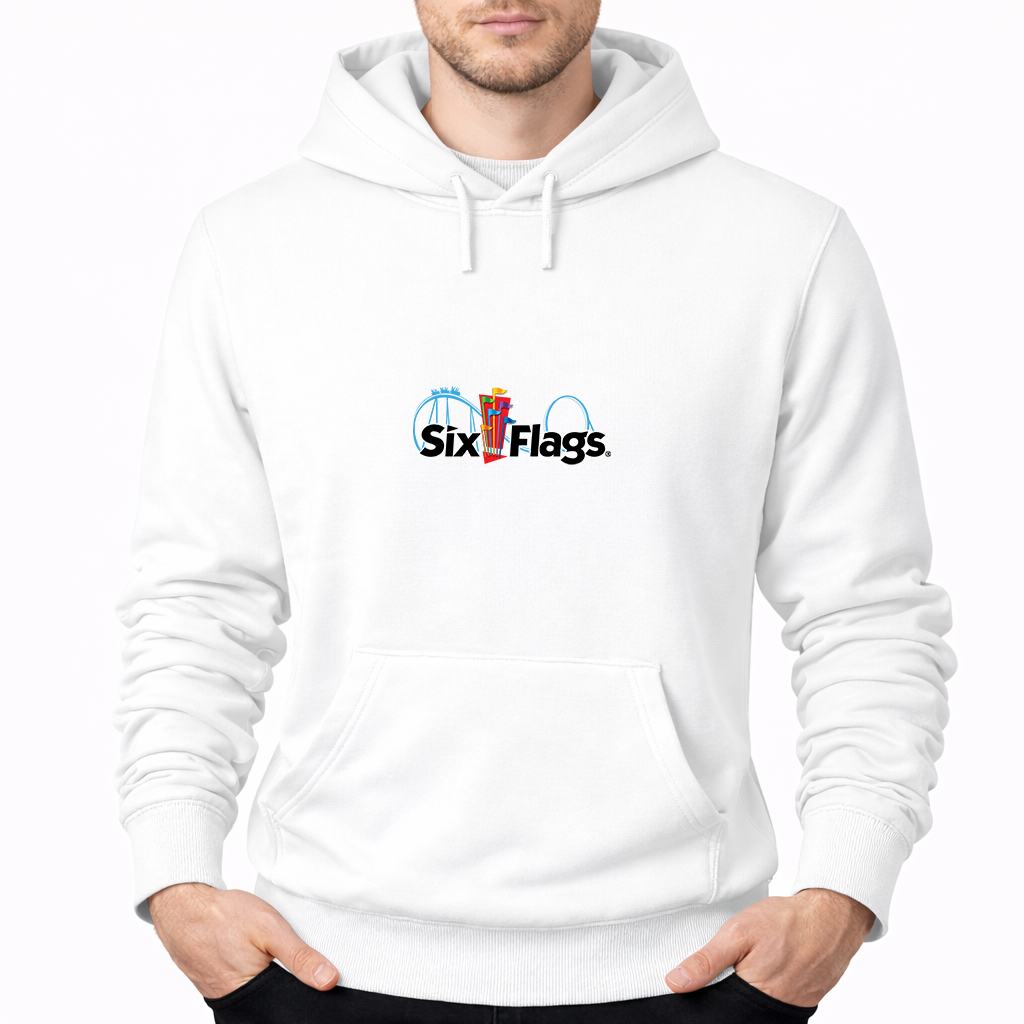 Men's Six Flags Pullover Hoodie - White