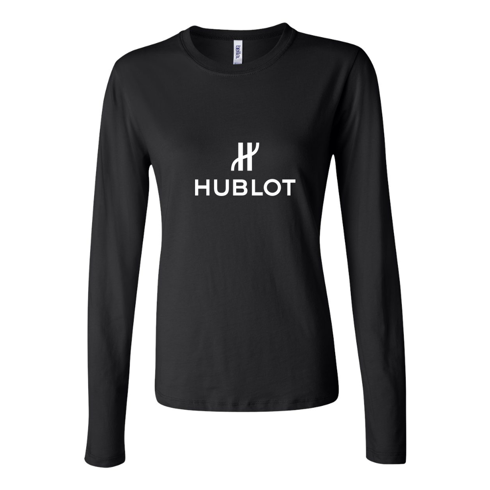 Women's Hublot logo White Long Sleeve T-Shirt - Black