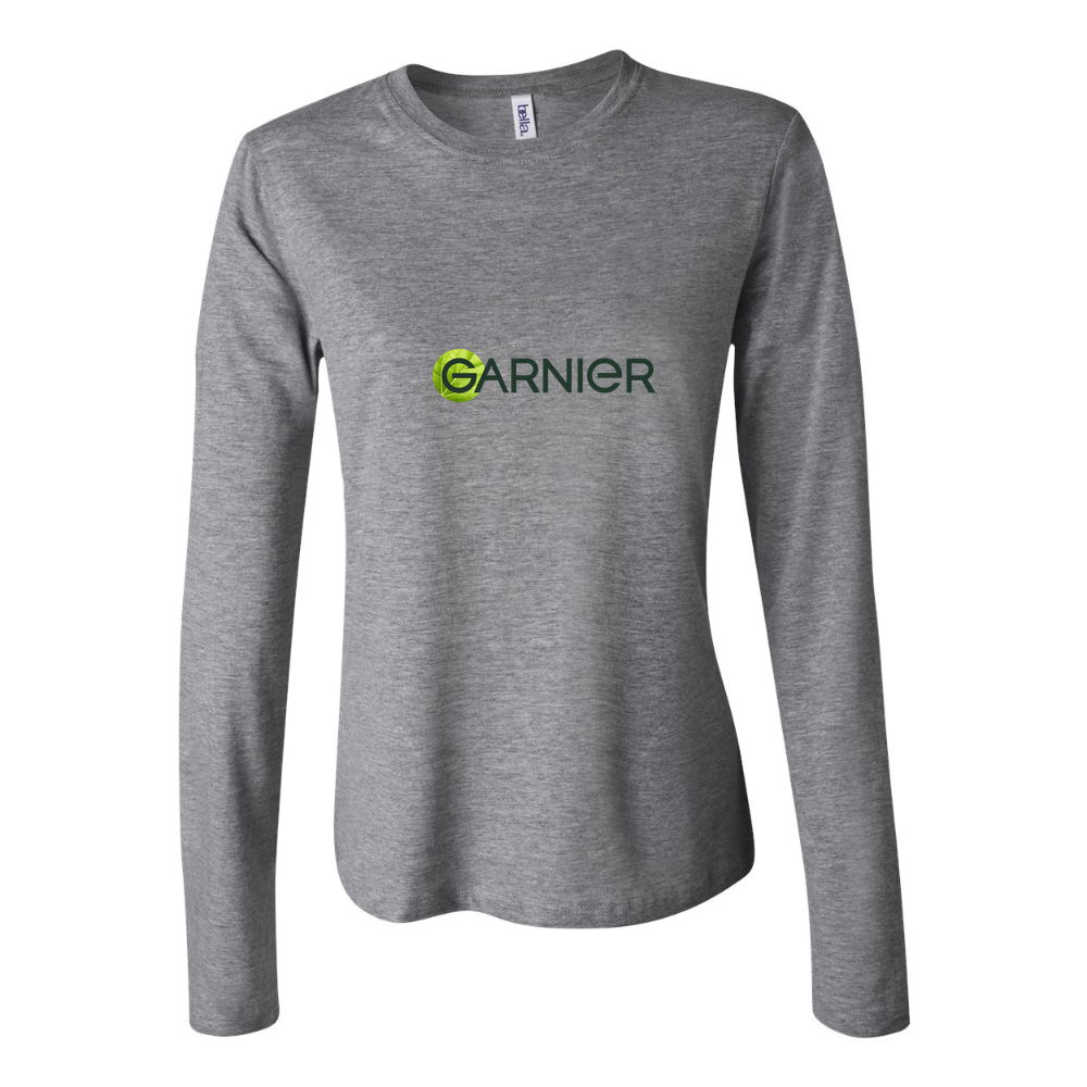 Women's Garnier logo 1536x864 Long Sleeve T-Shirt - Gray