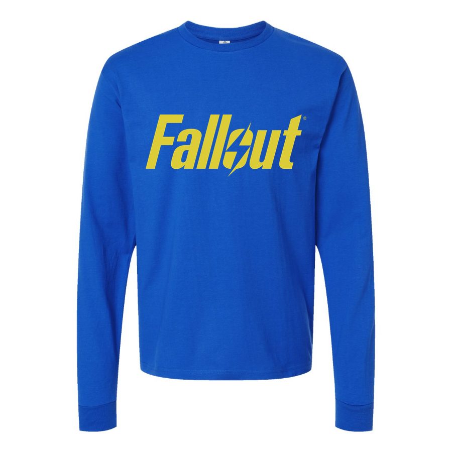 Men's Fallout logo Long sleeves Cotton Blend T-Shirt - Blue