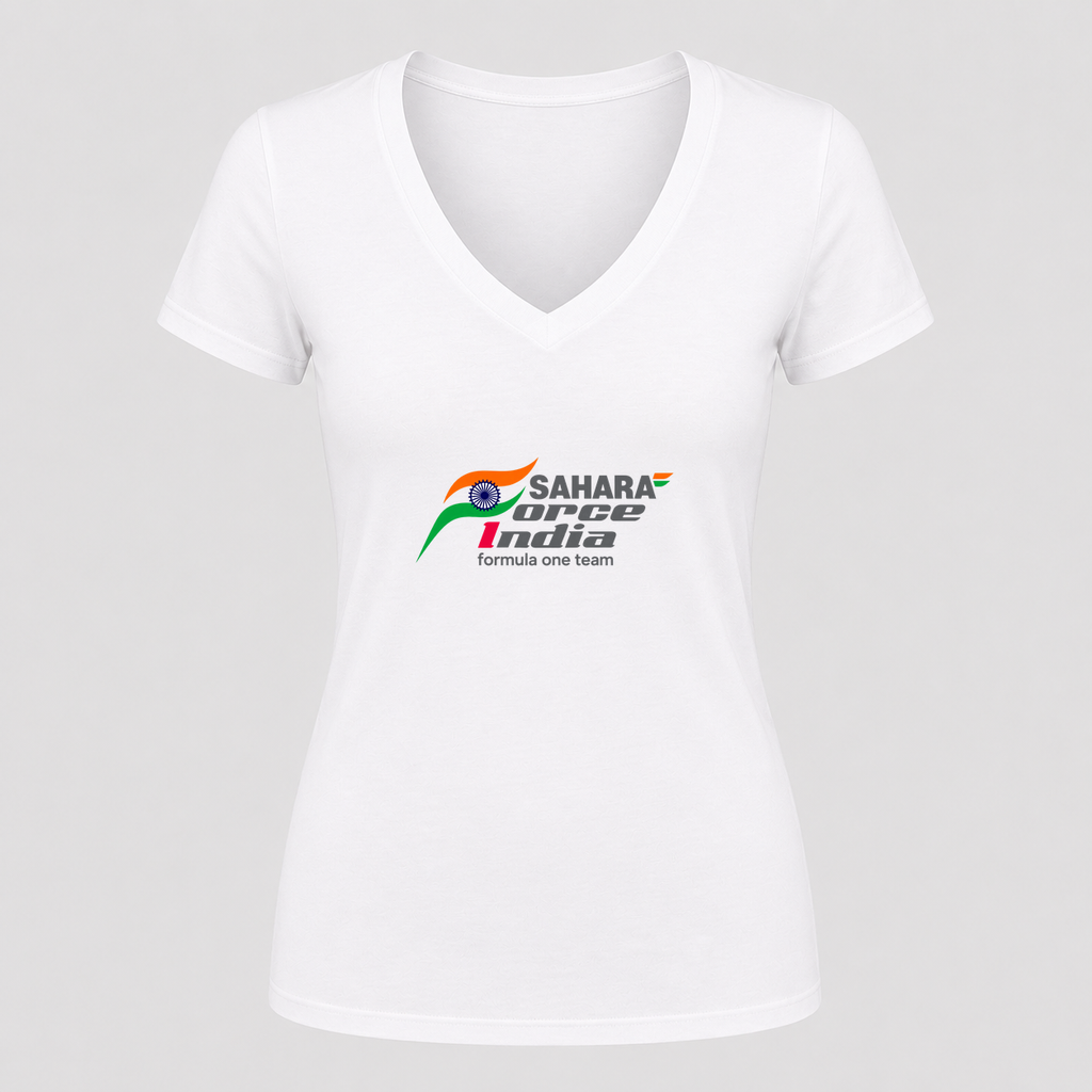 Women's Sahara Force India Formula One Team V Neck T-Shirt in white