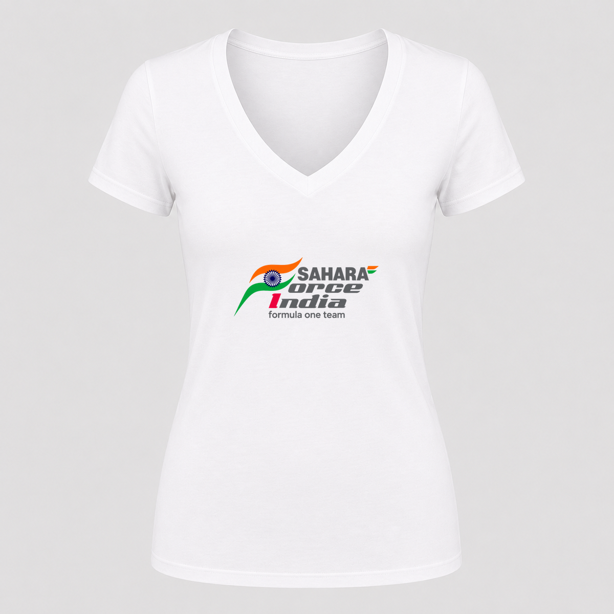 Women's Sahara Force India Formula One Team V Neck T-Shirt in white