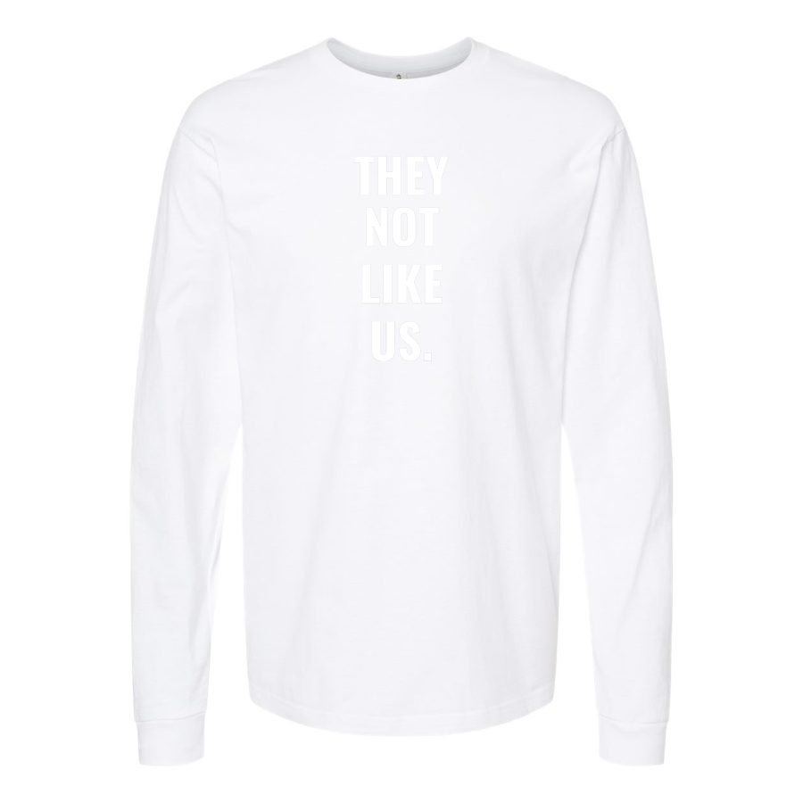 Men's They not like us Long sleeves Cotton Blend T-Shirt - White