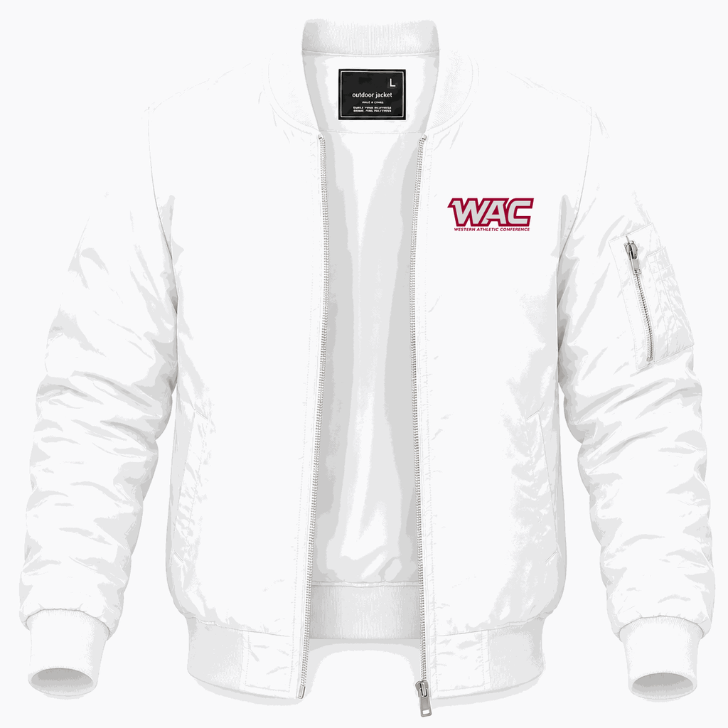 Men's Western Athletic Conference Logo2 Lightweight Bomber Jacket - White