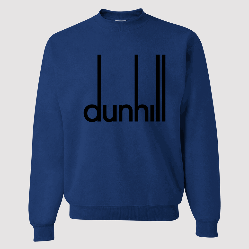 Men's Dunhill Black Logo Crewneck Sweatshirt - Blue