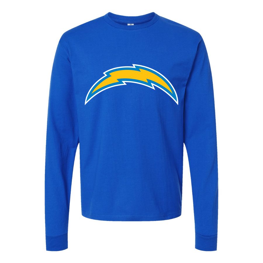 Men's Los Angeles Chargers Long sleeves Cotton Blend T-Shirt - Blue