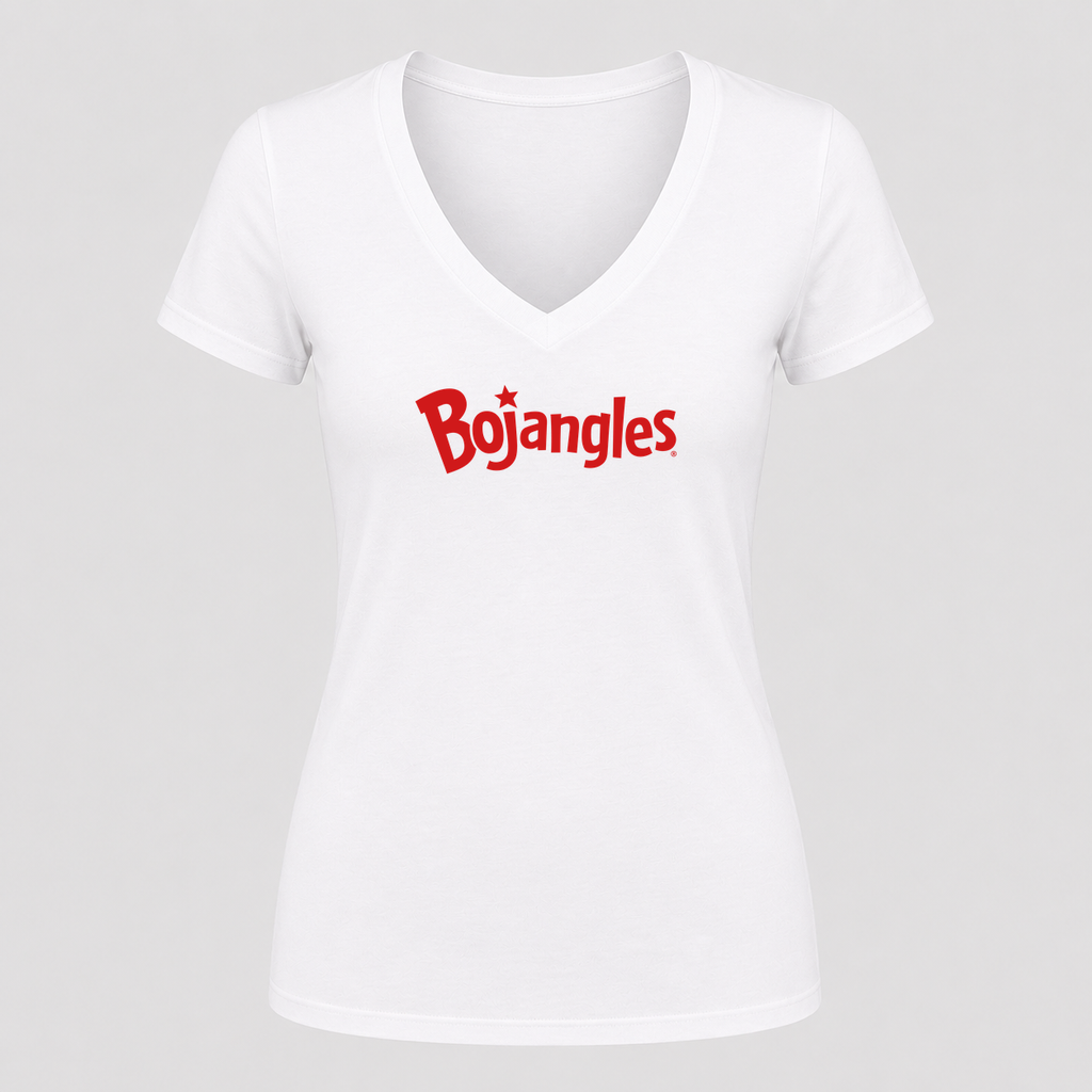Women's Bojangles V Neck T-Shirt in white