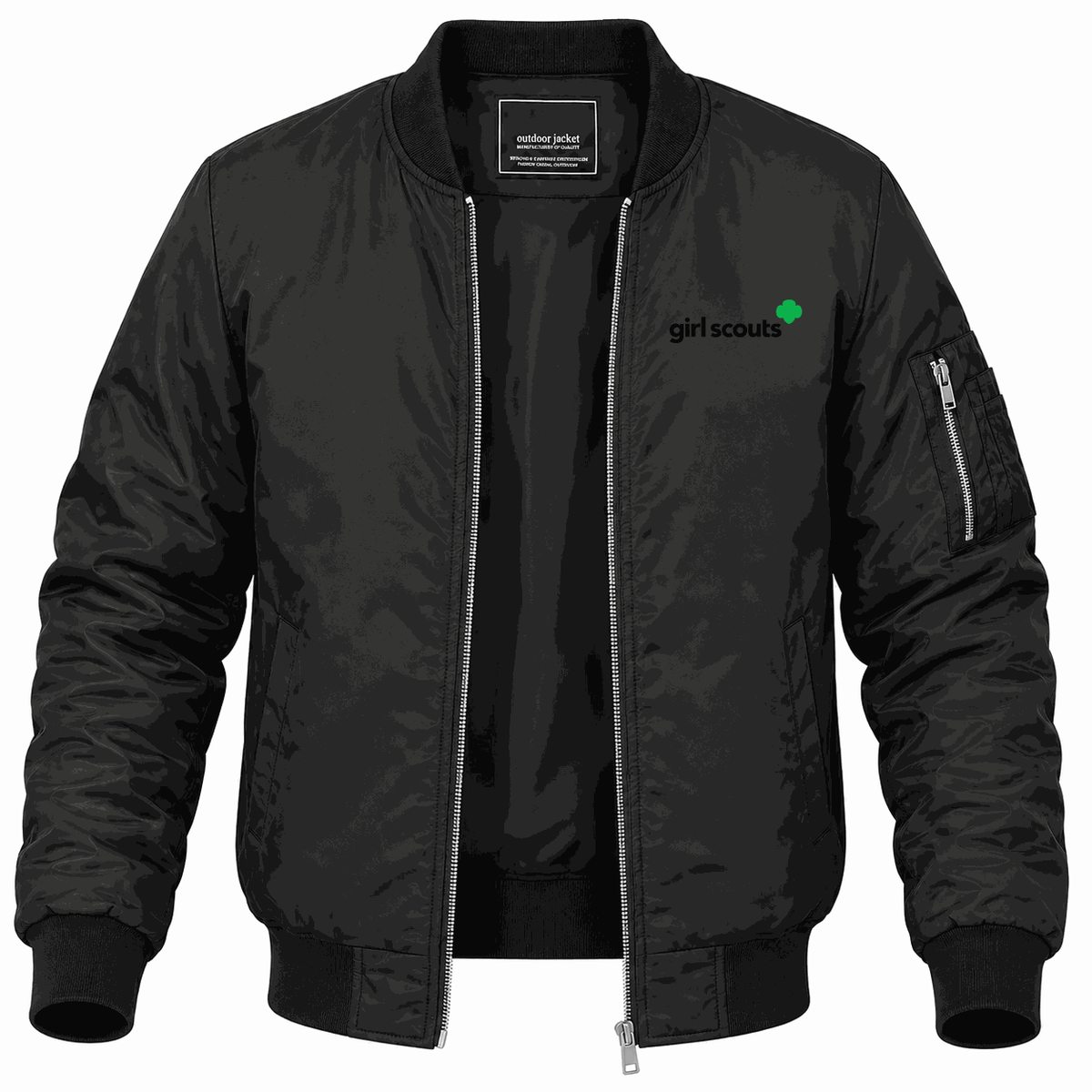 Men's Girl Scouts Lightweight Bomber Jacket - Black
