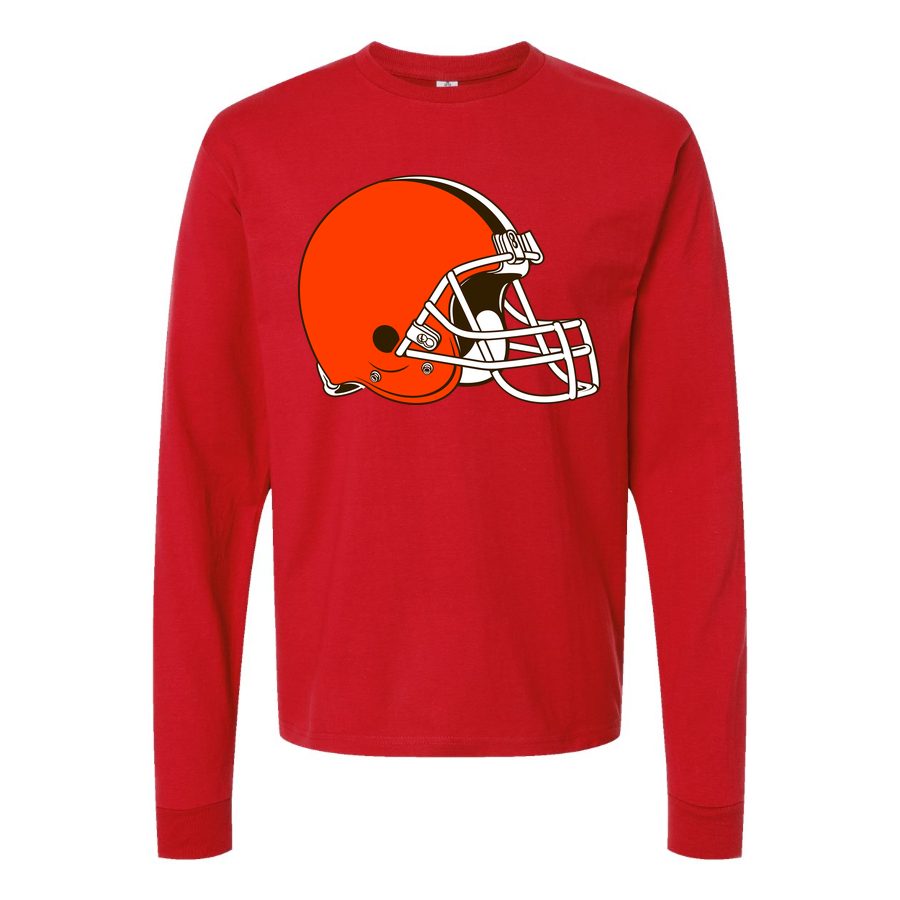 Men's Cleveland Browns Long sleeves Cotton Blend T-Shirt - Red