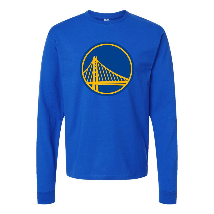 Men's Golden State Warriors Long sleeves Cotton Blend T-Shirt - Blue
