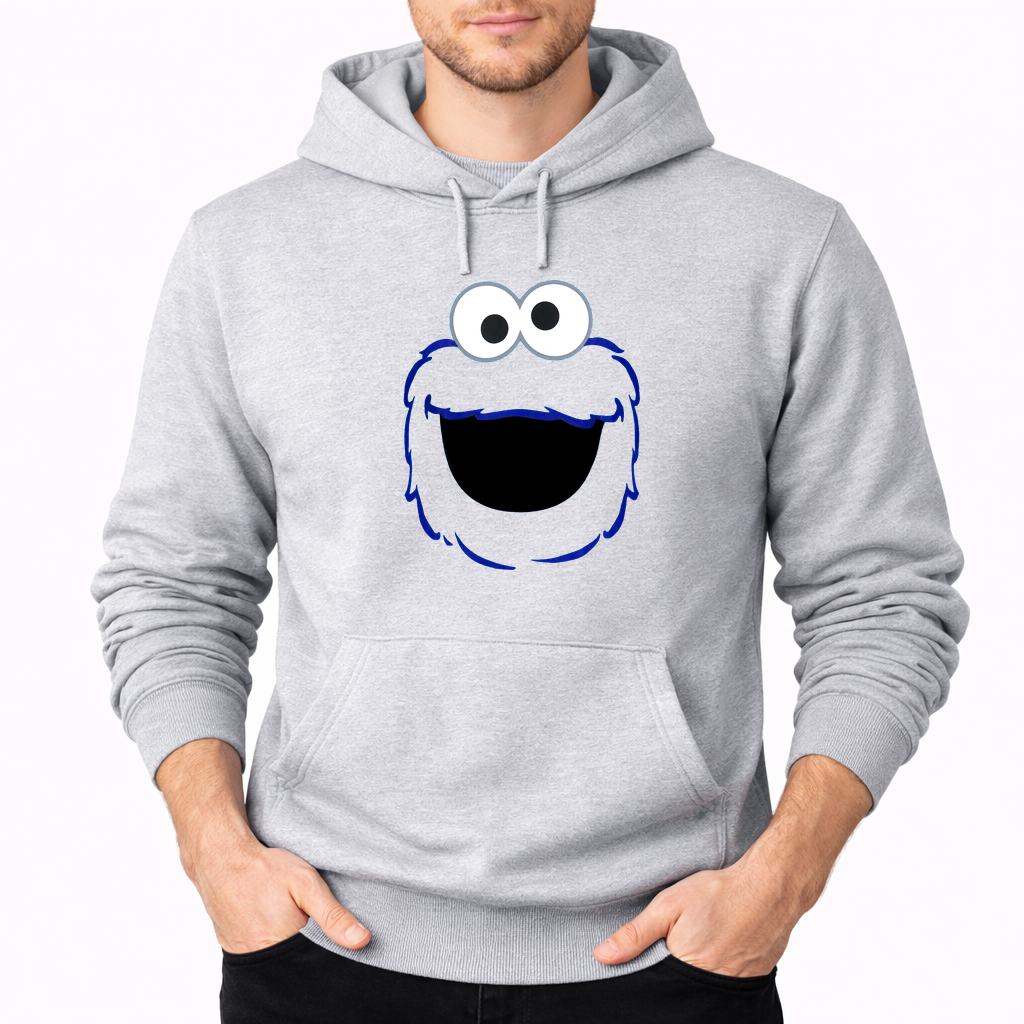Men's Cookie Monster Pullover Hoodie - Gray
