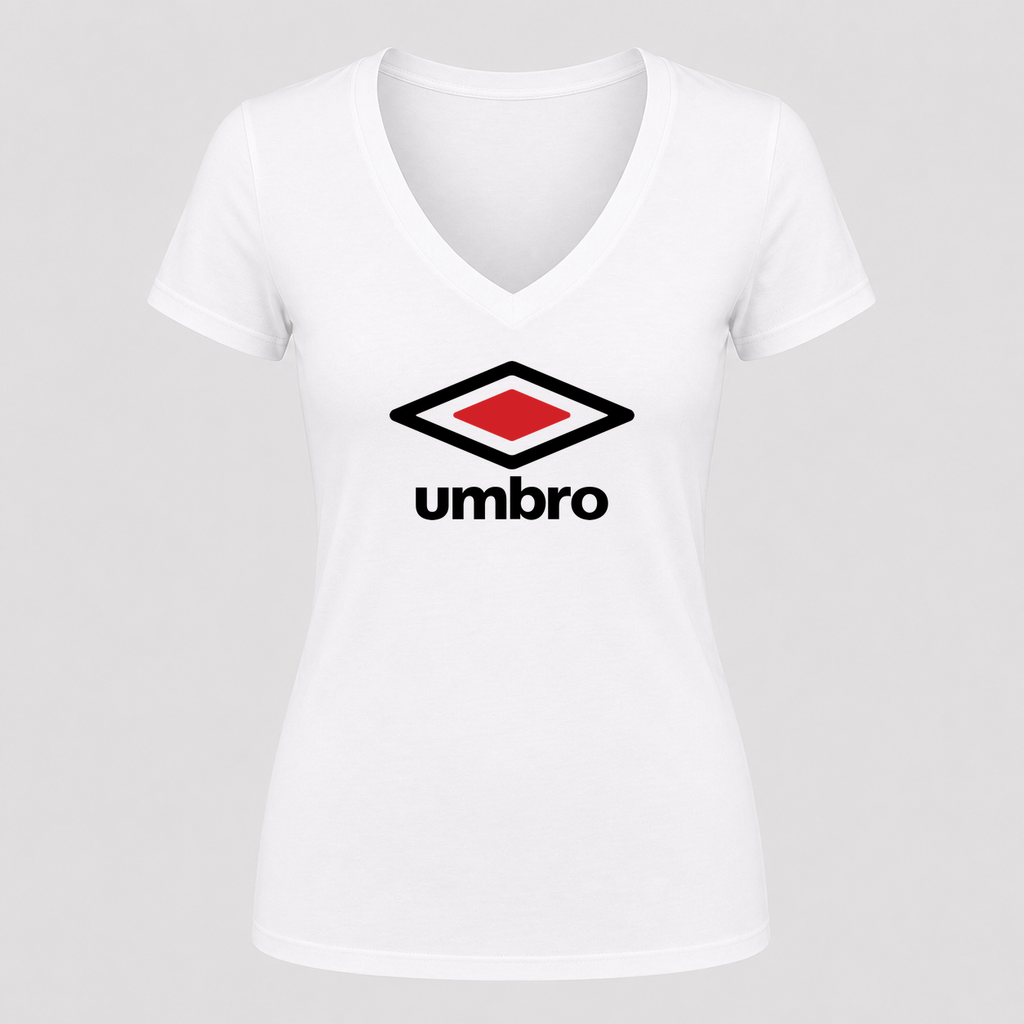 Women's Umbro V Neck T-Shirt in white