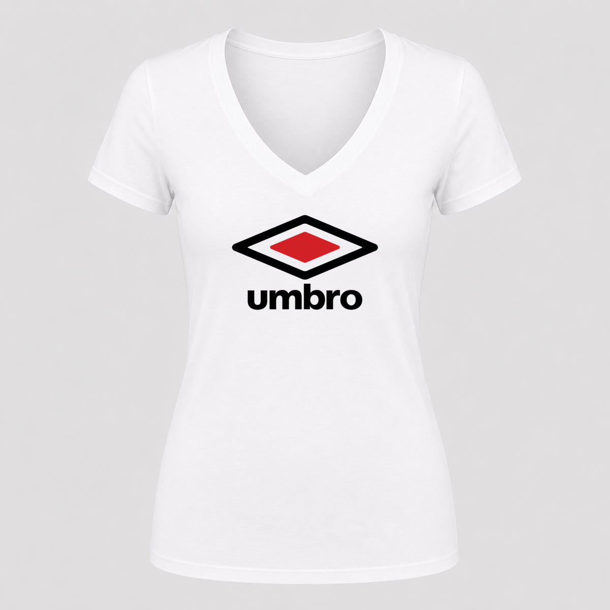 Women's Umbro V Neck T-Shirt in white