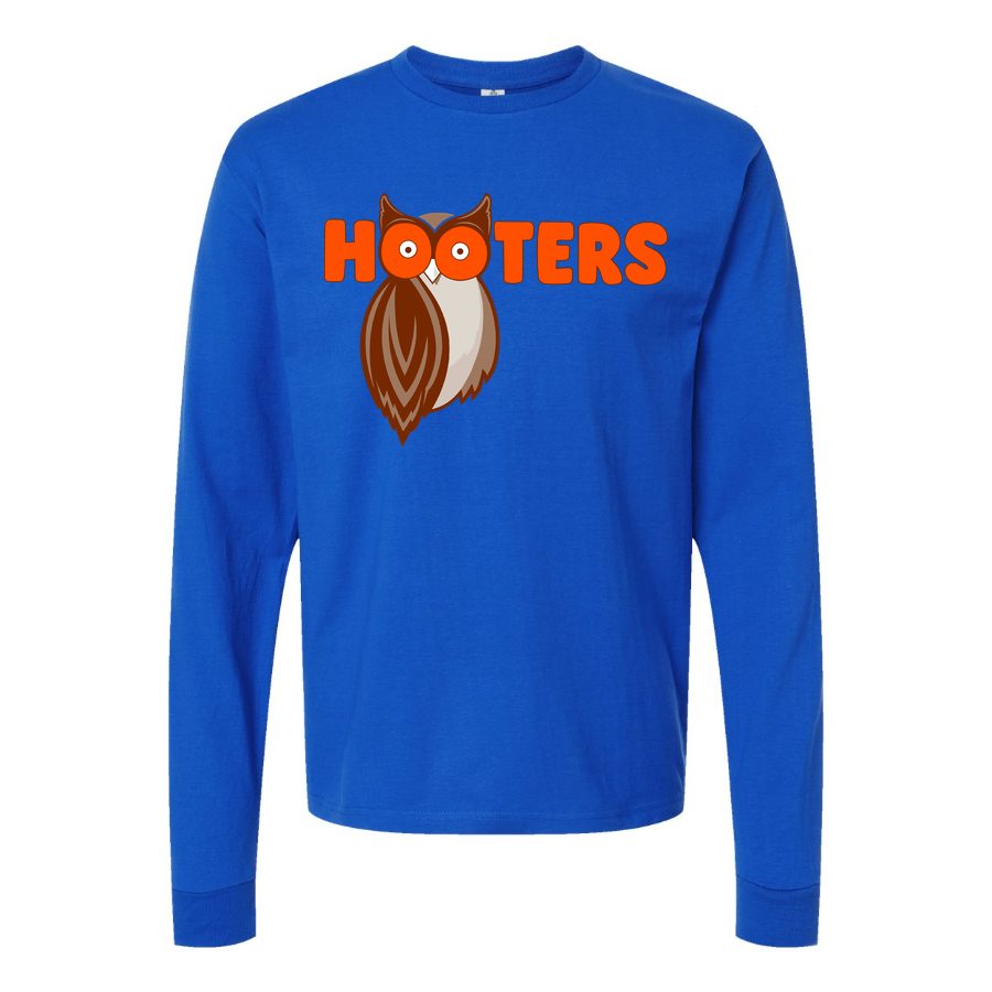 Men's Hooters Long sleeves Cotton Blend T-Shirt - Blue
