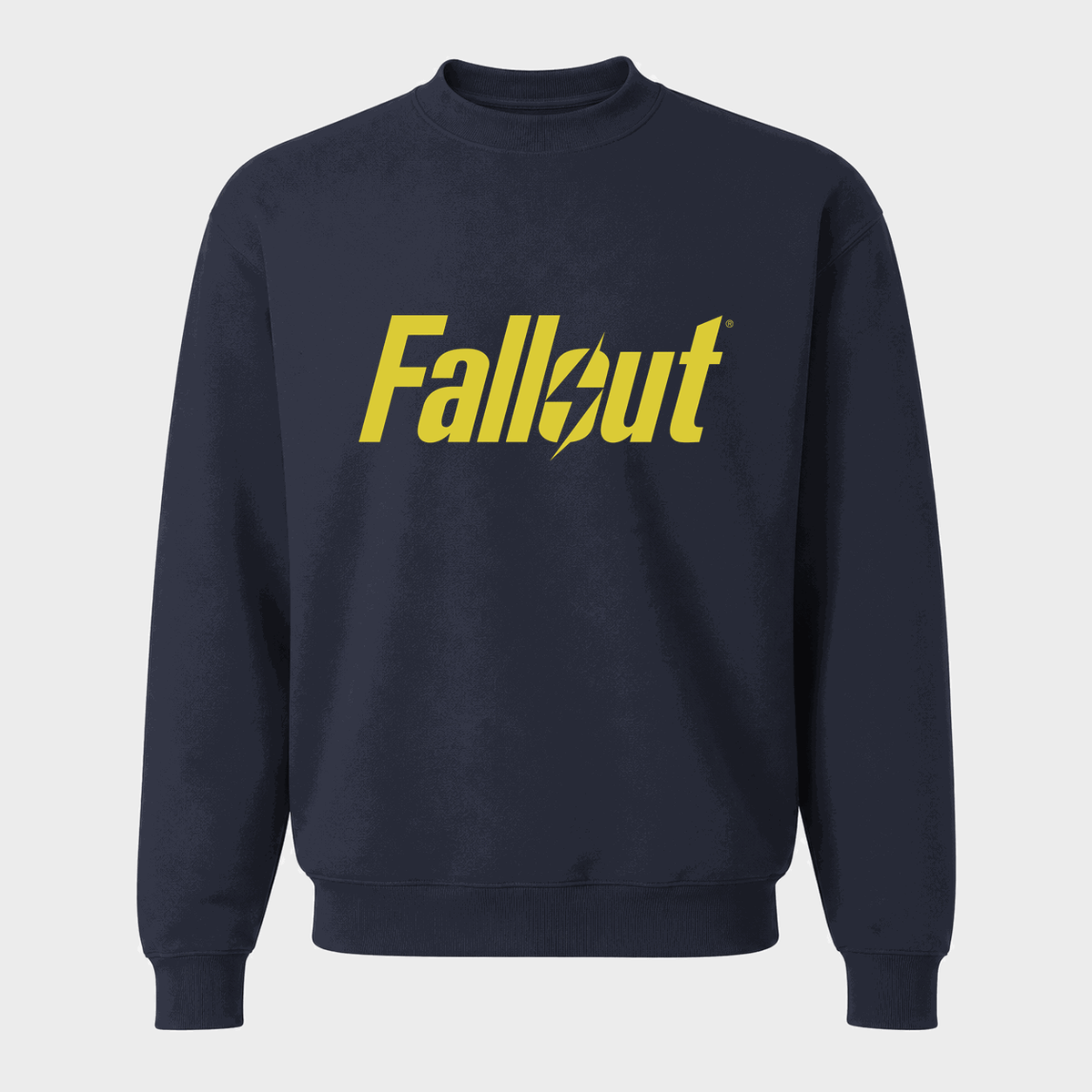 Men's Fallout Yellow Logo Crewneck Sweatshirt - Navy