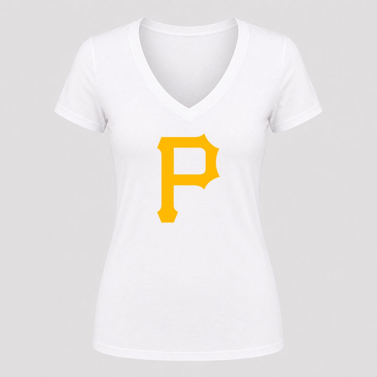 Women's Pittsburgh Pirates V Neck T-Shirt in white