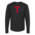 Men's Texas Rangers Long sleeves Cotton Blend T-Shirt - Black