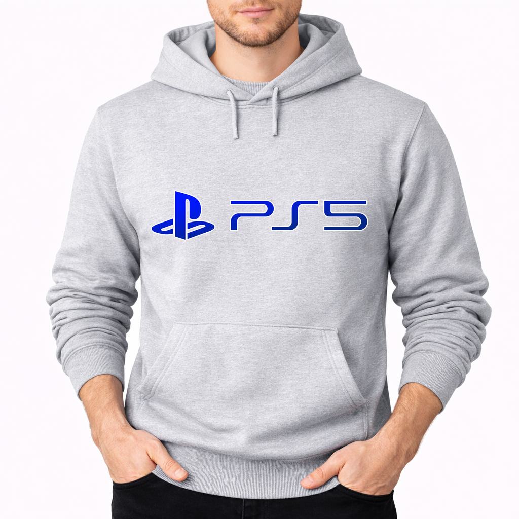 Men's PS5 Blue Pullover Hoodie - Gray