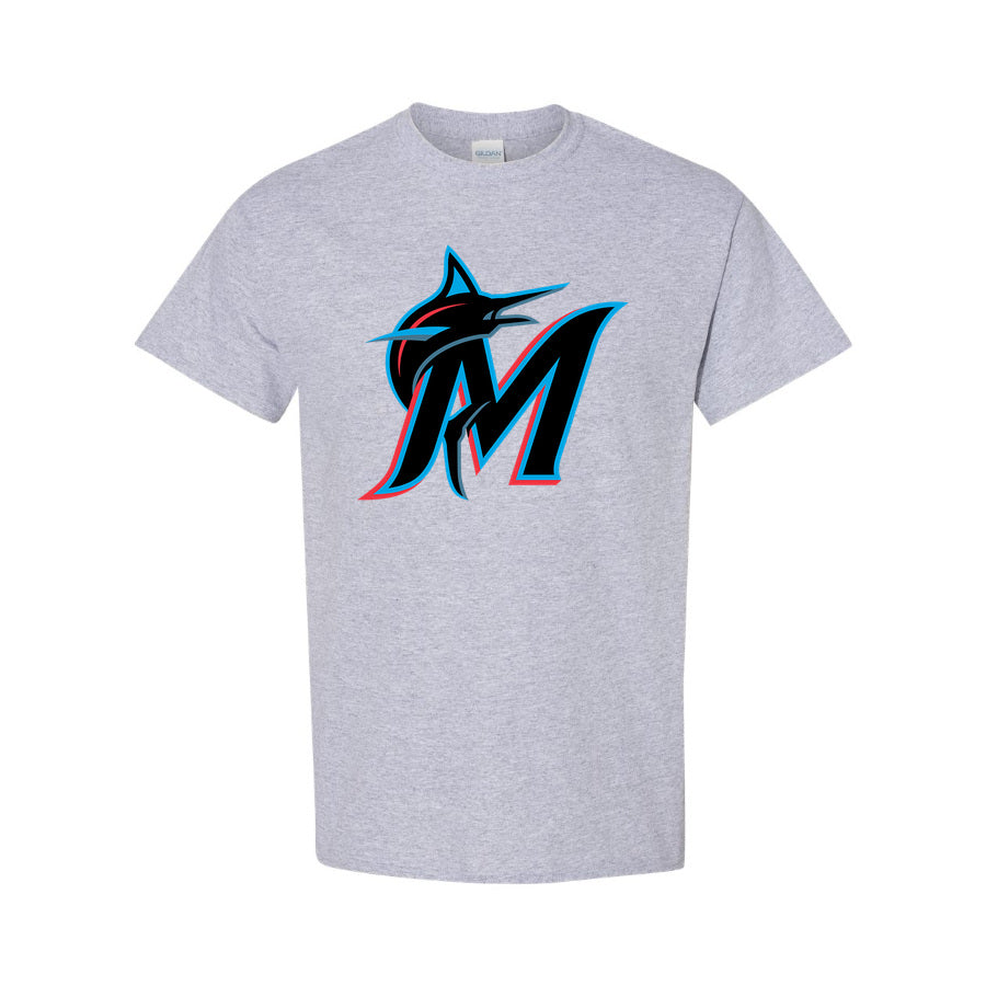 Men's Miami Marlins Cotton T-Shirt - Gray