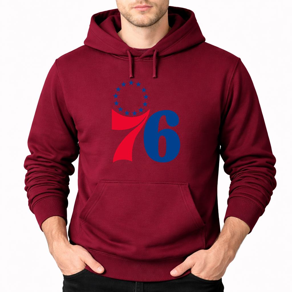 Men's Philadelphia 76ers Pullover Hoodie - Burgundy