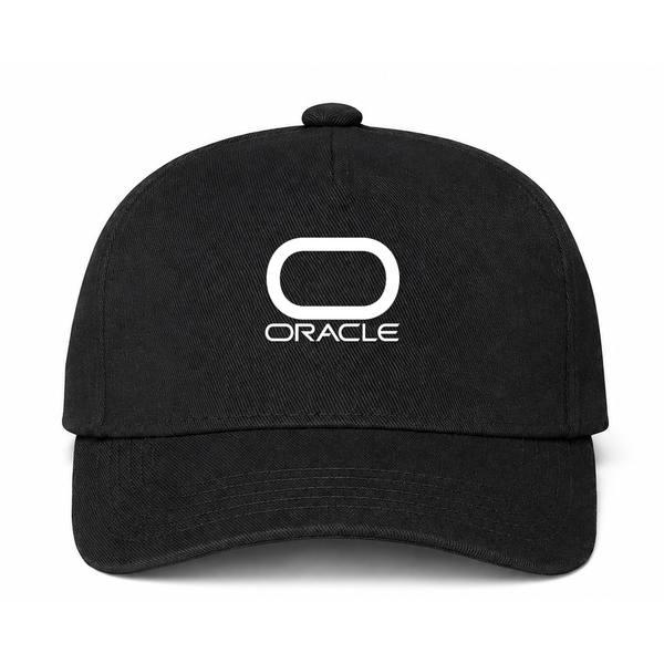 Oracle White Logo Black Dad Baseball Cap Hat