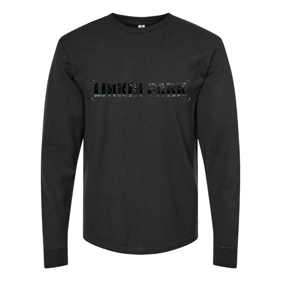 Men's Linkin-Park-Logo-768x432 Long sleeves Cotton Blend T-Shirt - Black