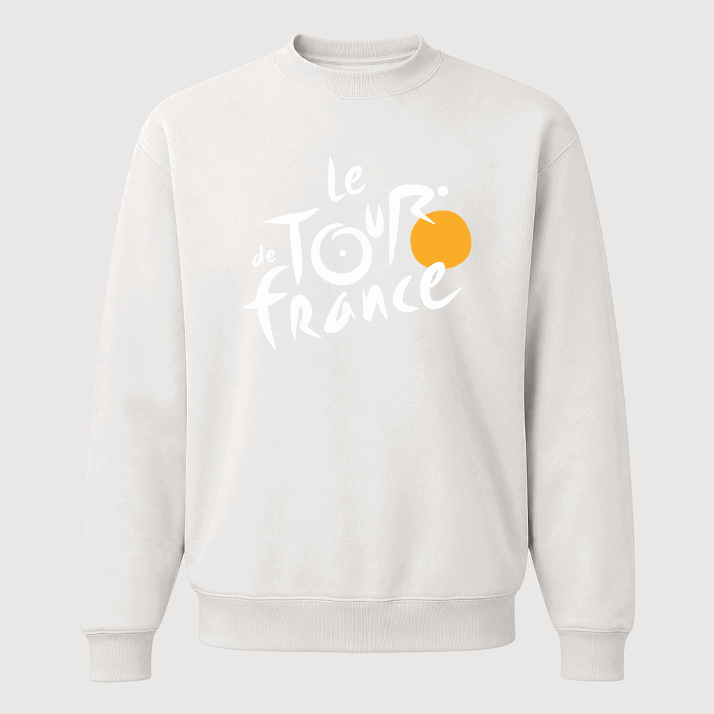 Men's Tour de France White Logo Crewneck Sweatshirt - White