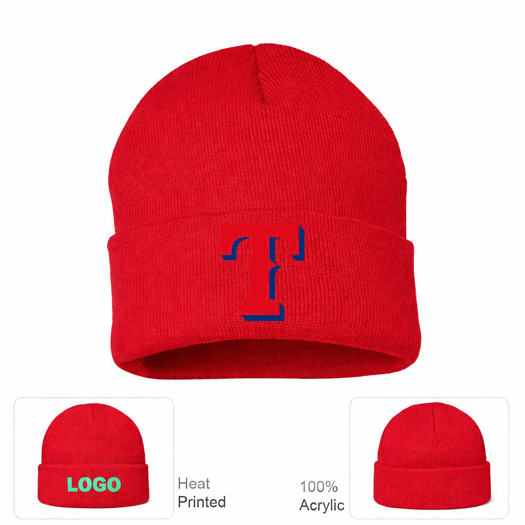 MLB Texas Rangers Beanie Hat - Red