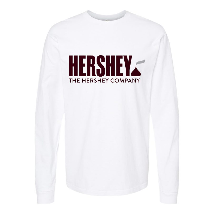 Men's Hershey-Logo-food-1536x864 Long sleeves Cotton Blend T-Shirt - White